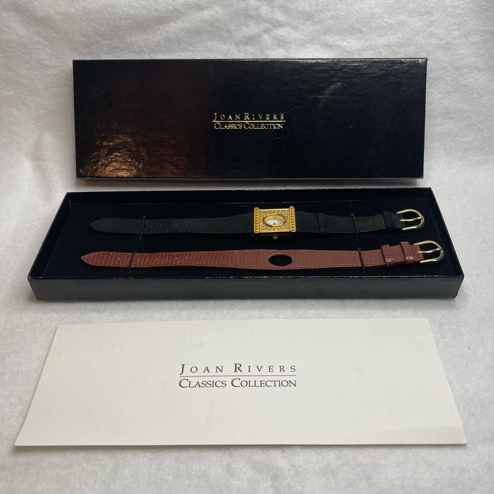 NWOT Joan Rivers Classics Collection Gold Watch w/ Interchangeable Leather Bands